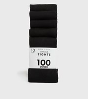 New Look 10 Pack Black 100 Denier Opaque Tights